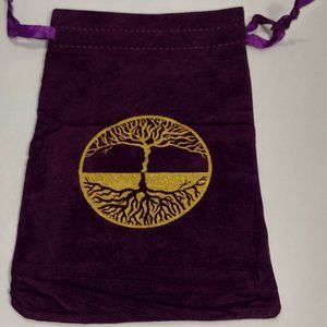 Drawstring Fabric Bag:  Purple Tree of Life
